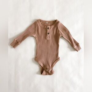 Small Shop Ribbed Chocolate Brown Onesie 12-18 VGUC